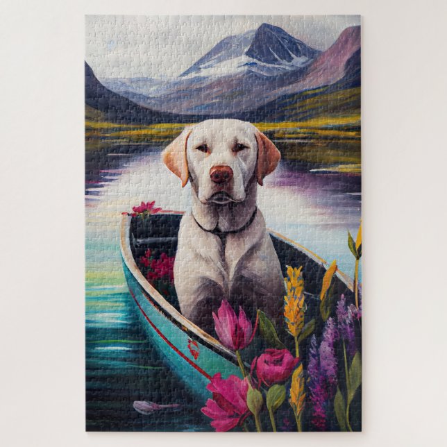 Labrador auf einem Paddle: Ein Landschaftliches Ab Puzzle (Vertikal)