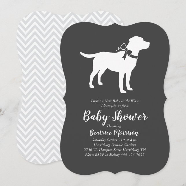 Labrador Baby Shower Gender Neutral Labrador Einladung (Vorne/Hinten)