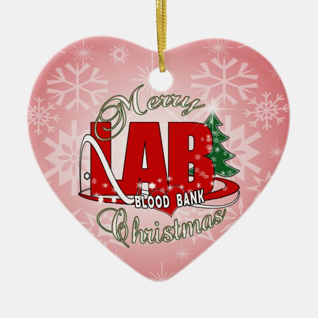 LABRADOR BB BLOOD BANK MERRY CHRISTMAS LABOR KERAMIKORNAMENT (Vorne)