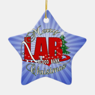 LABRADOR BB BLOOD BANK MERRY CHRISTMAS LABOR KERAMIKORNAMENT