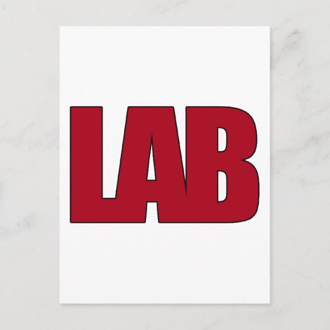 LABRADOR BIG RED LETTERS LABOR POSTKARTE (Vorderseite)