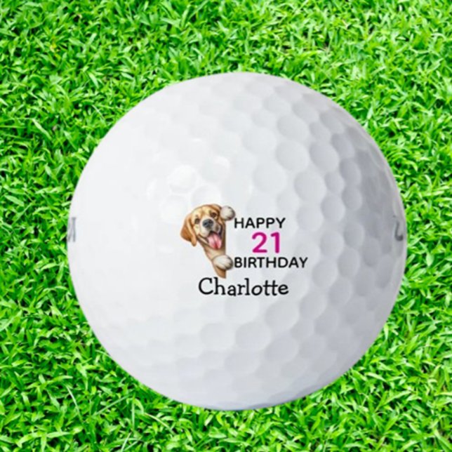 Labrador Birthday   Golfball (Celebrate Labrador-loving golfers with unique golf balls—perfect birthday gifts for dog enthusiasts)