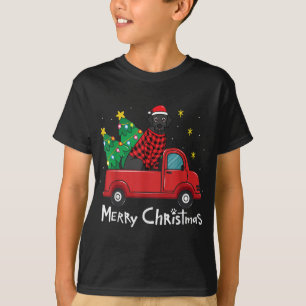 Labrador Black Christmas Truck Tree Mama Vater Xma T-Shirt