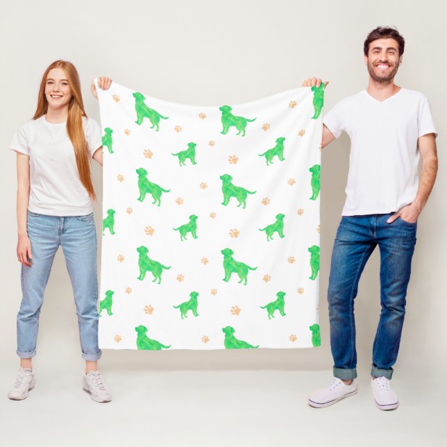 Labrador Blanket - Minimal Pastel Green Gift Fleecedecke (Beispiel)