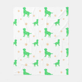 Labrador Blanket - Minimal Pastel Green Gift Fleecedecke