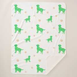Labrador Blanket - Minimal Pastel Green Gift Sherpadecke