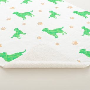 Labrador Blanket - Minimal Pastel Green Gift Sherpadecke