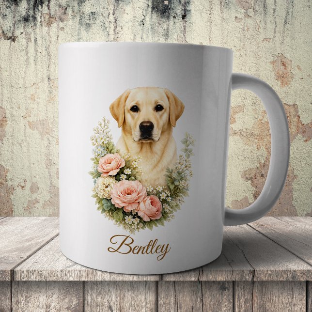 Labrador-Blumenporträt Kaffeetasse (Von Creator hochgeladen)