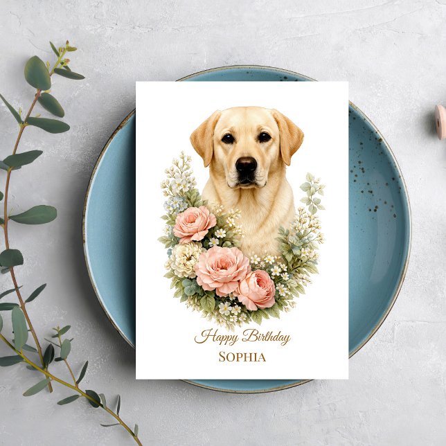 Labrador-Blumenporträt Karte (Von Creator hochgeladen)
