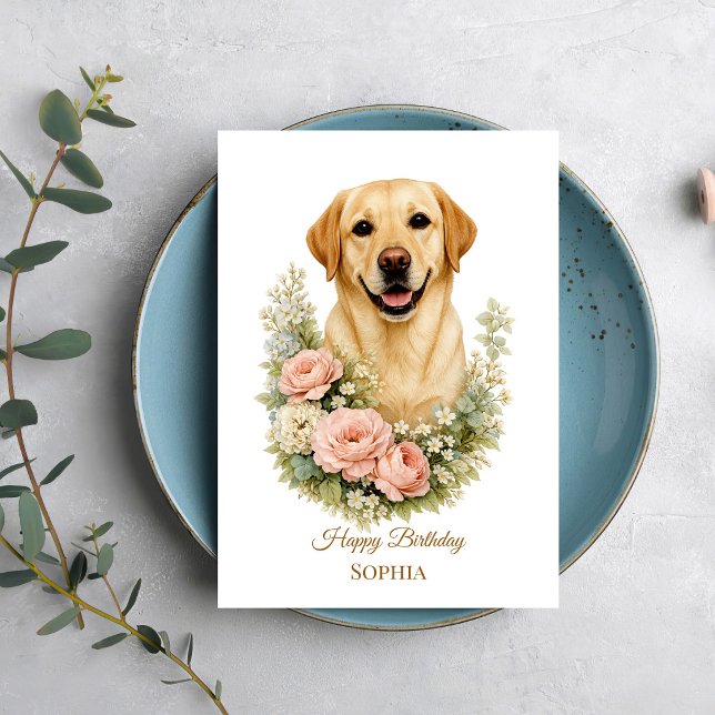 Labrador-Blumenporträt Karte (Von Creator hochgeladen)