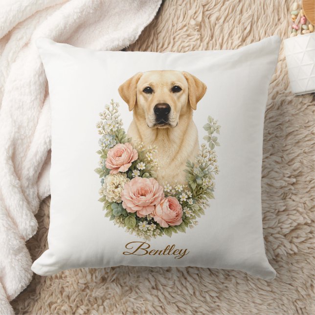 Labrador-Blumenporträt Kissen (Decke)