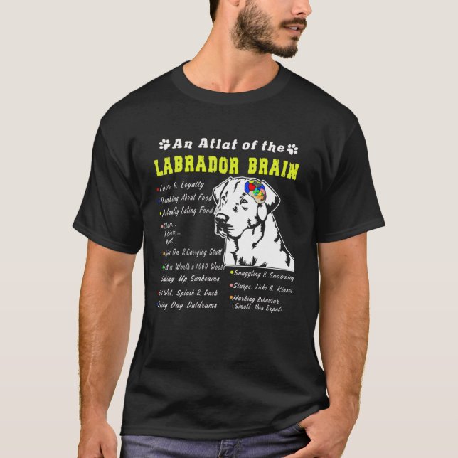 Labrador Brain Black Yellow Chocolate Lab T-Shirt (Vorderseite)