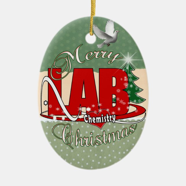 Labrador CHEMISTRY CHRISTMAS Keramikornament (Vorne)