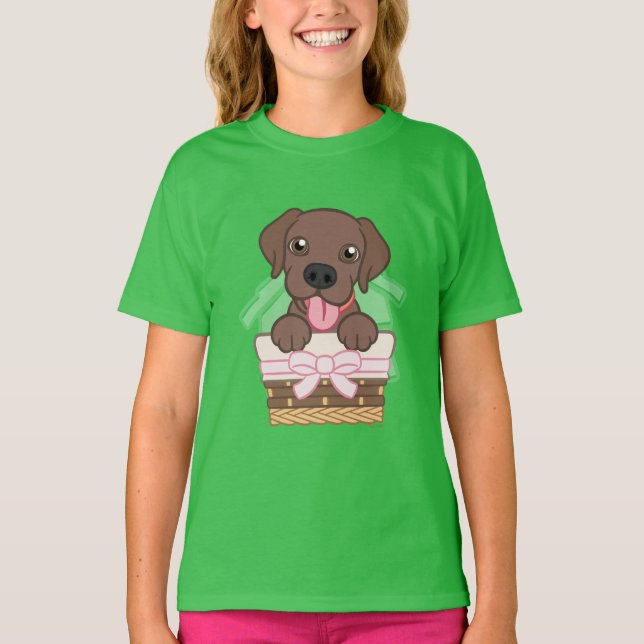 Labrador Chocolate Puppy T - Shirt (Vorderseite)
