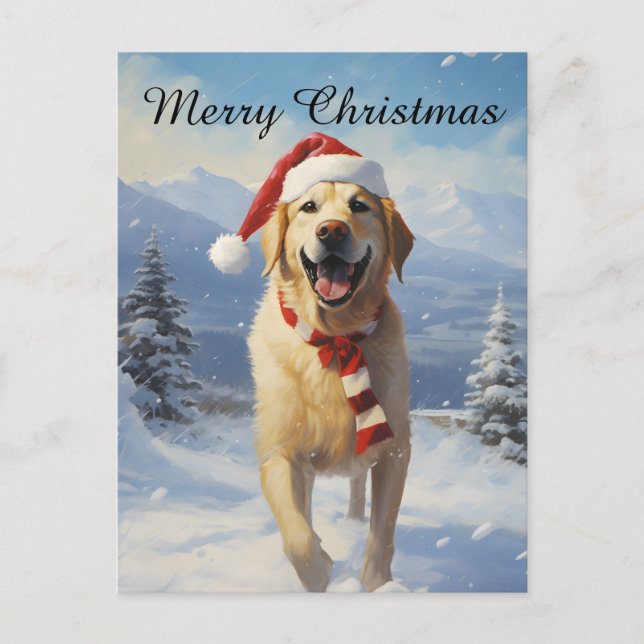 Labrador Christmas Feiertagspostkarte (Vorderseite)