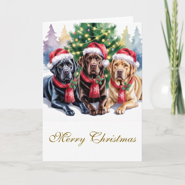 Labrador Christmas Greeting Card Karte (Vorderseite)