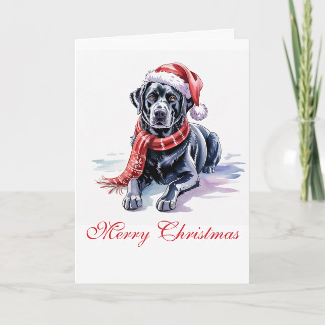 Labrador Christmas Greeting Card Karte (Vorderseite)