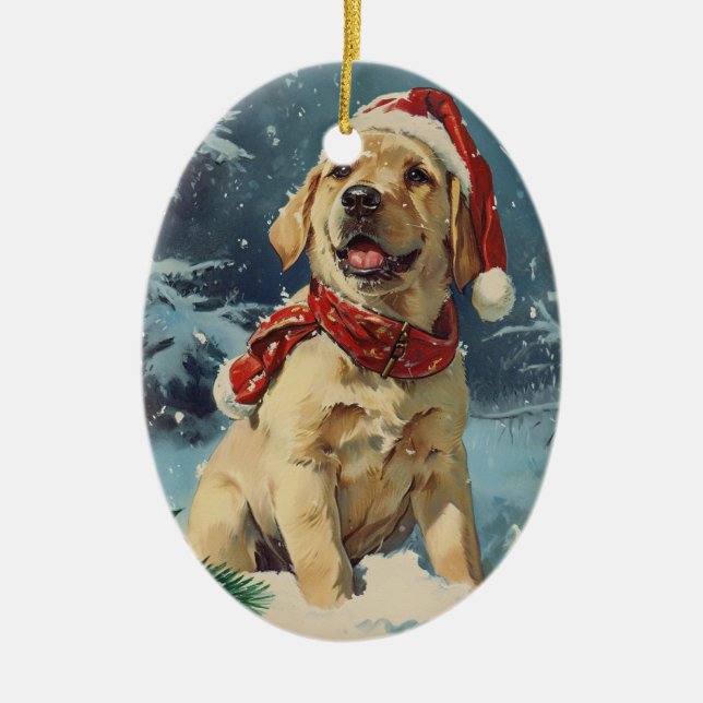 Labrador Christmas Keramik Ornament (Vorne)