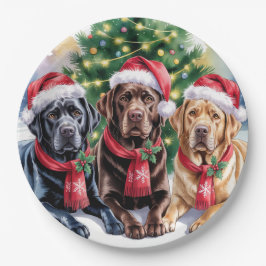 Labrador Christmas Paper Plate Pappteller
