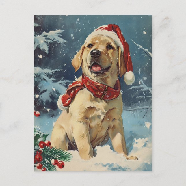 Labrador Christmas Postkarte (Vorderseite)