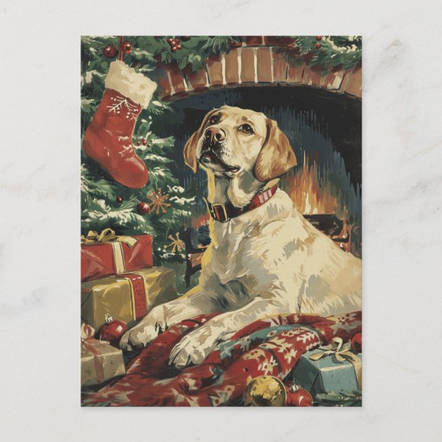 Labrador Christmas Postkarte (Vorderseite)