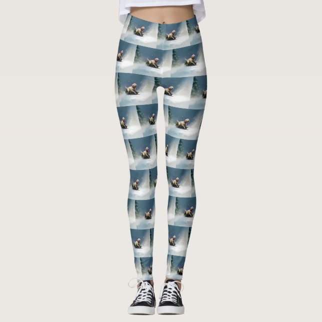 Labrador Christmas snow winter Leggings (Vorderseite)