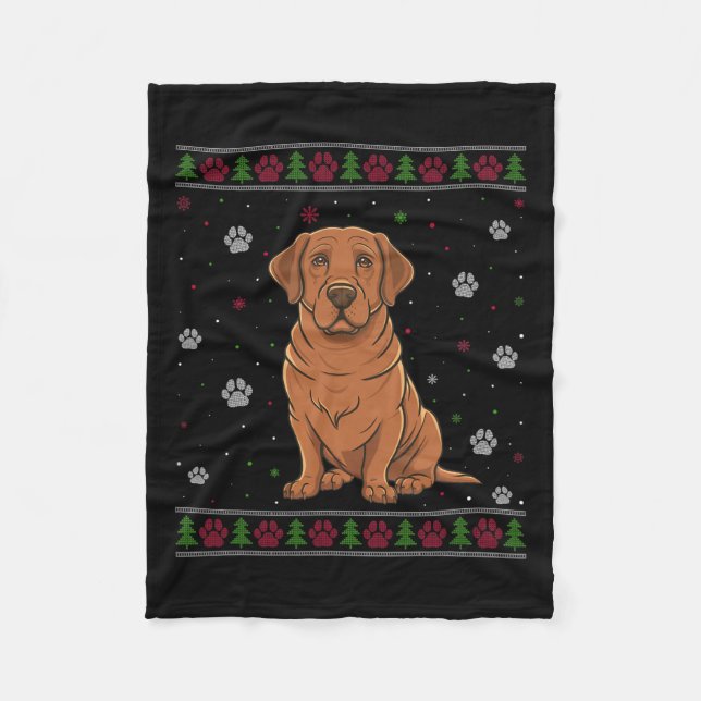 Labrador Christmas Sweater Xmas Haustier Tierhund  Fleecedecke (Vorderseite)