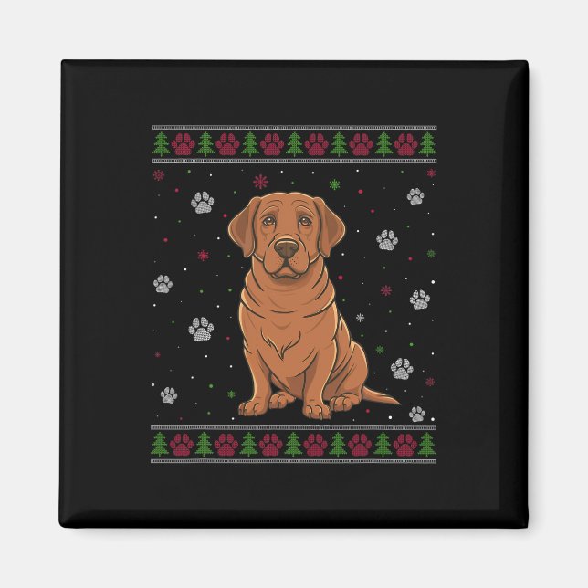 Labrador Christmas Sweater Xmas Haustier Tierhund  Magnet (Vorne)