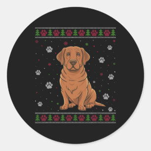Labrador Christmas Sweater Xmas Haustier Tierhund  Runder Aufkleber