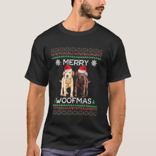 Labrador Christmas Ugly Gelbe Labrador Chocolate L T-Shirt