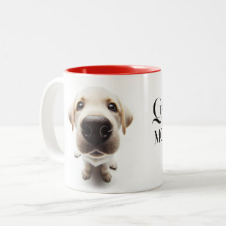 Labrador close-up Mug with you name Zweifarbige Tasse
