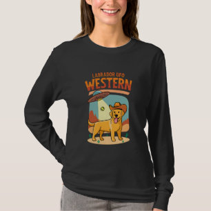 Labrador-Cowboy-UFO-Lustiger-Western-Alien-Hund T-Shirt
