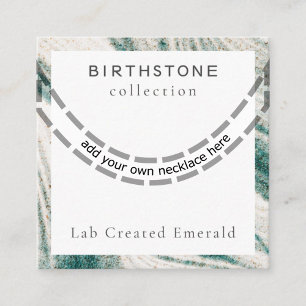 Labrador Created Emerald Necklace Packaging Card Begleitkarte