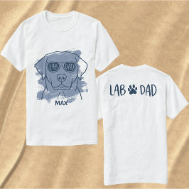 Labrador dad t-shirt with custom name brush art