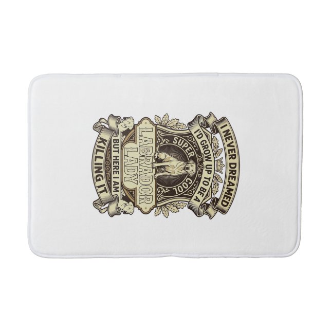 Labrador-Dame-Hund-Kronenschild_1 Badematte (Vorderseite)