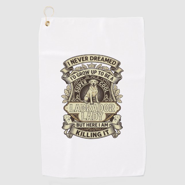 Labrador-Dame-Hund-Kronenschild_1 Golfhandtuch (Vorderseite)