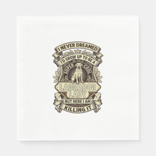 Labrador-Dame-Hund-Kronenschild_1 Serviette (Vorderseite)