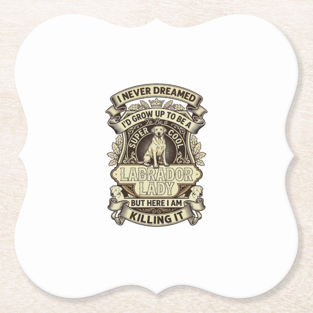 Labrador-Dame-Hund-Kronenschild_1 Untersetzer (Vorderseite)