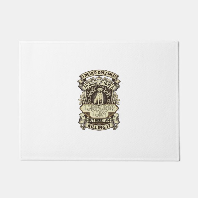 Labrador-Dame-Hundekrone-Schild_1 Fußmatte (Vorderseite)