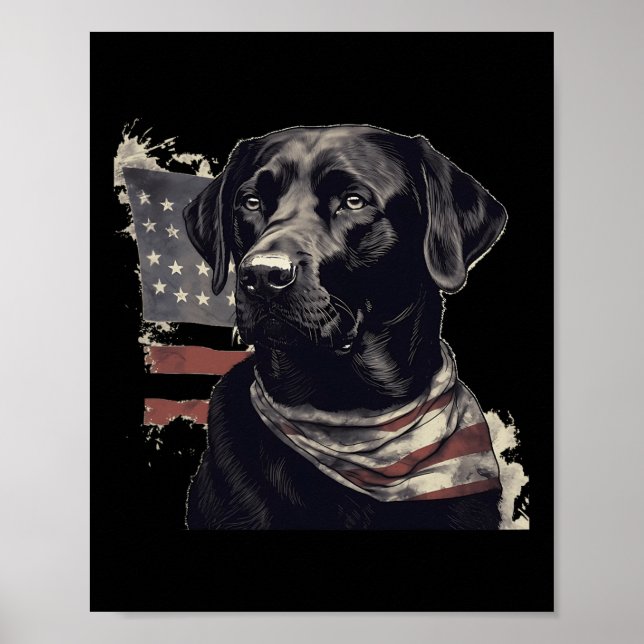 Labrador der amerikanischen Flagge Eigentümer des  Poster (Vorne)