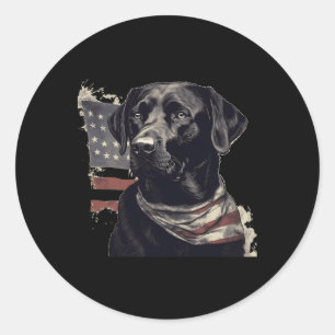 Labrador der amerikanischen Flagge Eigentümer des Runder Aufkleber