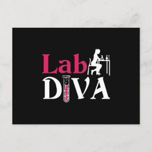 Labrador Diva Labrador Tech Chemist Laboratoriker Postkarte