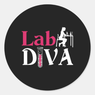 Labrador Diva Labrador Tech Chemist Laboratoriker Runder Aufkleber