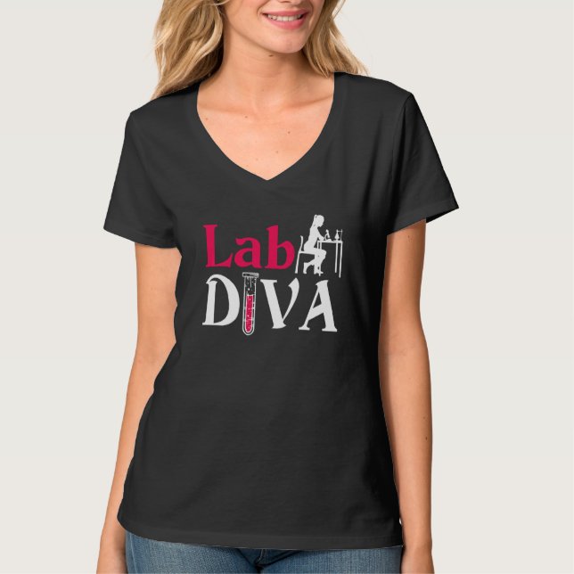 Labrador Diva Labrador Tech Medical Technologist L T-Shirt (Vorderseite)