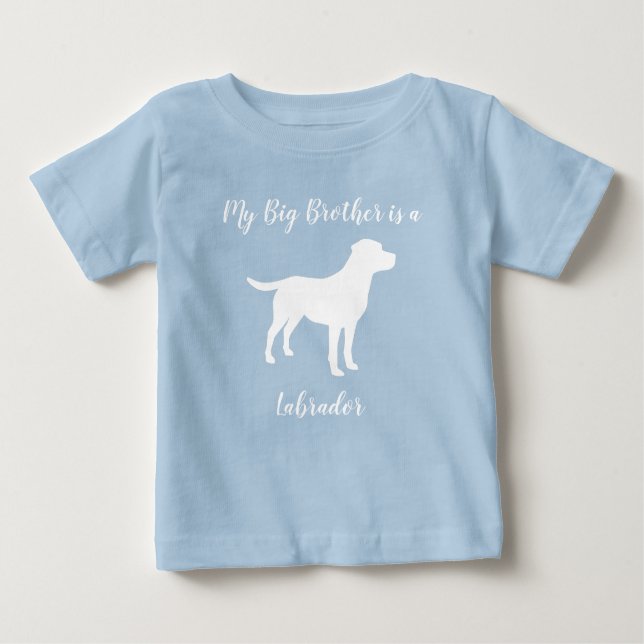 Labrador Dog Baby Shower Blue Boy Labrador Baby T-shirt (Vorderseite)