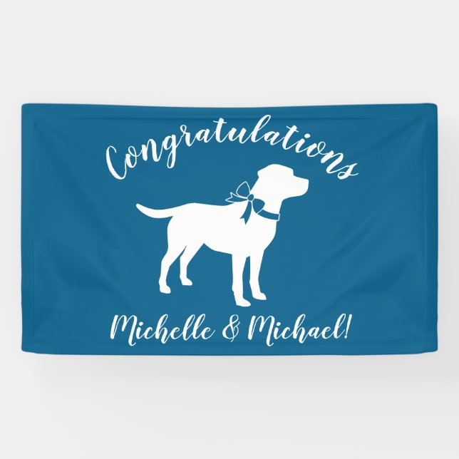 Labrador Dog Baby Shower Blue Boy Labrador Banner (Horizontal)