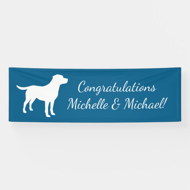 Labrador Dog Baby Shower Blue Boy Labrador Banner (Horizontal)