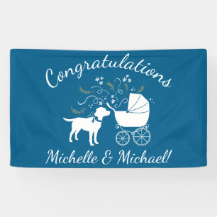 Labrador Dog Baby Shower Blue Boy Labrador Banner