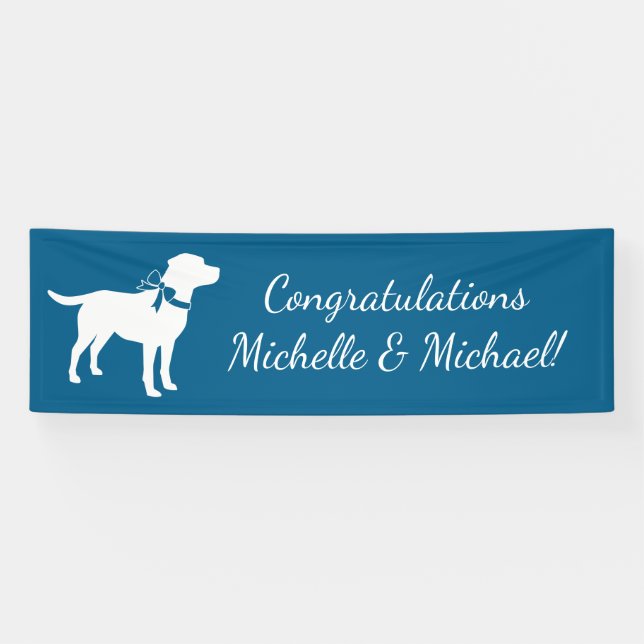 Labrador Dog Baby Shower Blue Boy Labrador Banner (Horizontal)