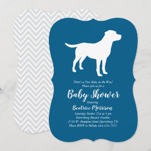 Labrador Dog Baby Shower Blue Boy Labrador Einladung